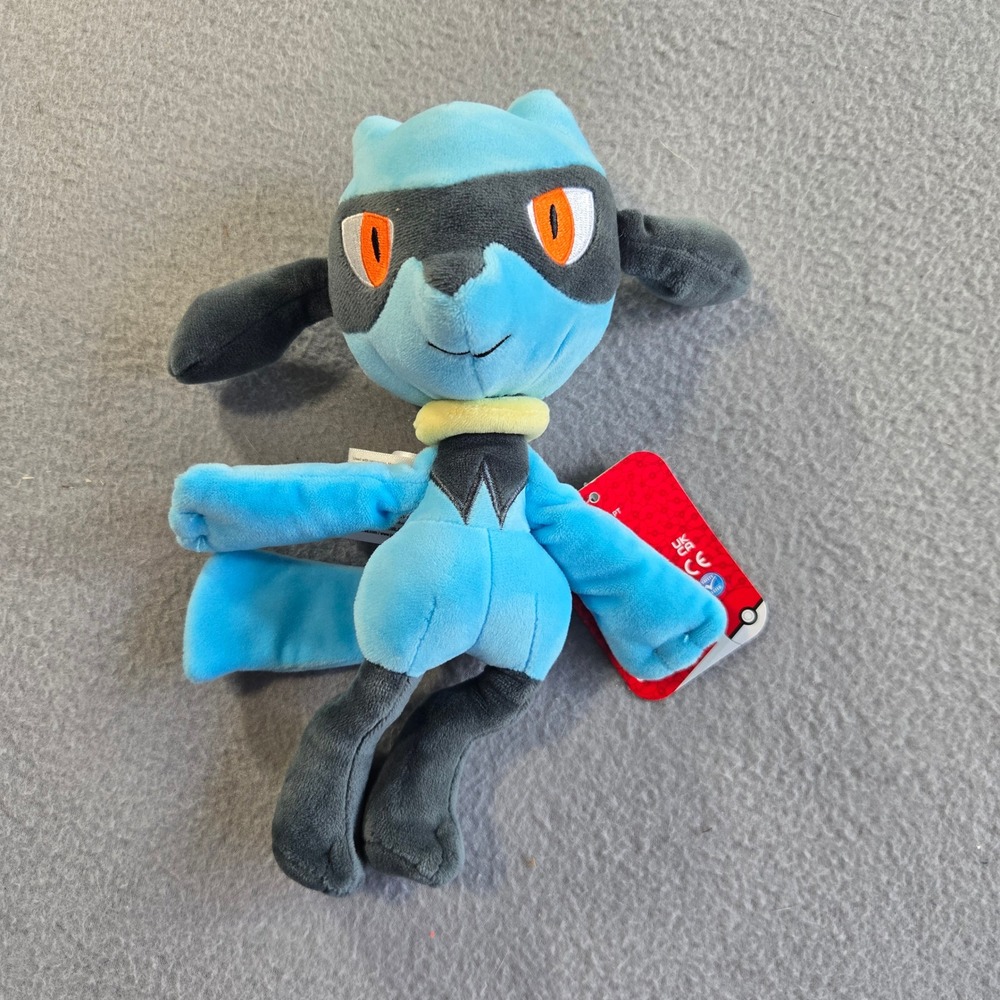 Pokemon Riolu Plush Toy Unisex 8" Blue Black Jazwares NWT 2022 95561-022222-WH